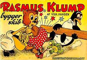 [Cover: Rasmus Klump bygger Skib; Querformat-Hardcover-Ausgabe, groß]